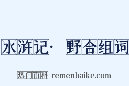 水浒记·野合组词是什么意思的图片